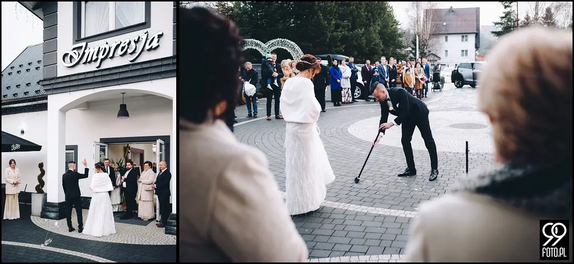 Sylwestrowy ślub, Sala Bankietowa Impresja Jordanów, fotograf weselny