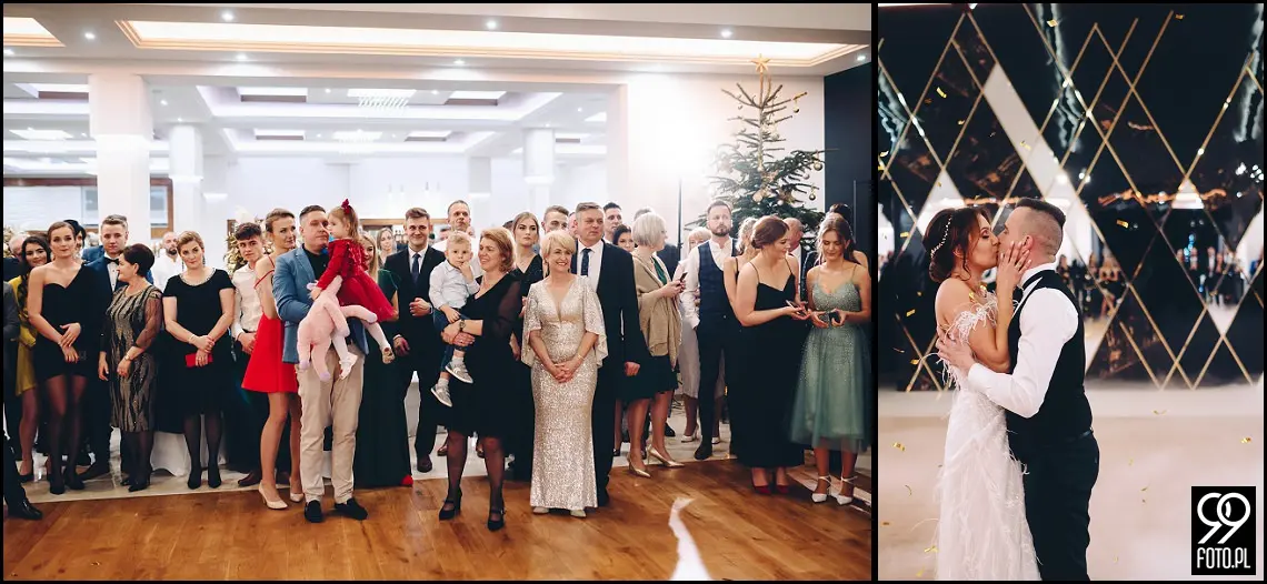 Sylwestrowy ślub, Sala Bankietowa Impresja Jordanów, fotograf weselny