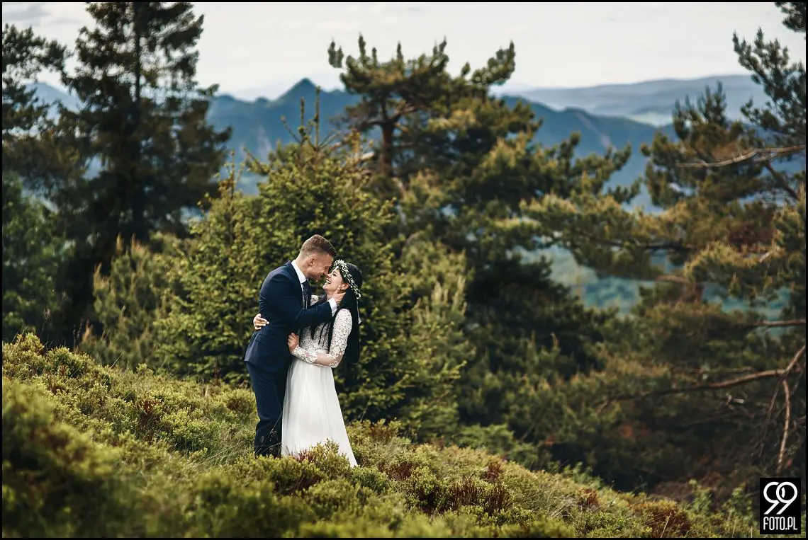 sesja ślubna pieniny, wysoki wierch w pieninach, fotograf na sesje ślubną szczawnica
