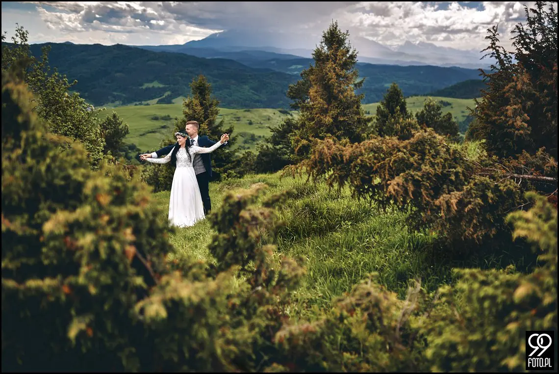 sesja ślubna pieniny, wysoki wierch w pieninach, fotograf na sesje ślubną szczawnica