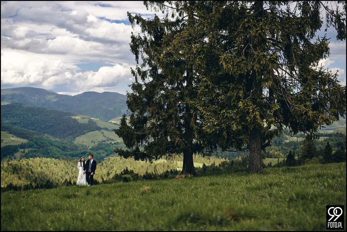 sesja ślubna pieniny, wysoki wierch w pieninach, fotograf na sesje ślubną szczawnica