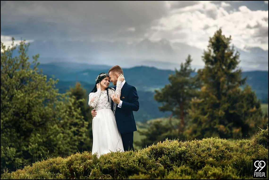sesja ślubna pieniny, wysoki wierch w pieninach, fotograf na sesje ślubną szczawnica