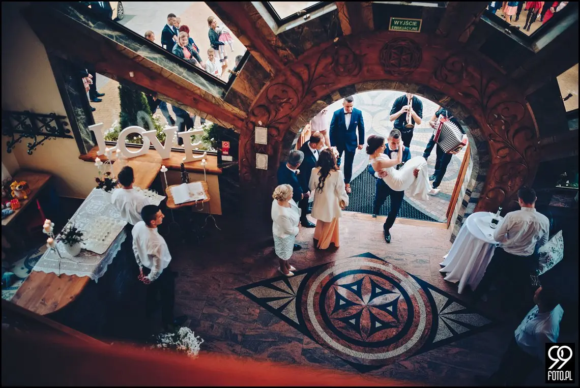 fotograf ślubny Rabka Zdrój, góralski klimat ślubny, wesele kabanos spytkowice