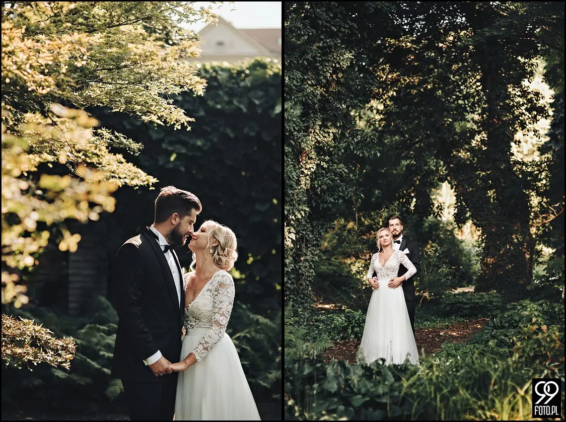 Ogród Botaniczny w Krakowie, ślubna sesja zdjęciowa Kraków, plener ślubny w dzień po ślubie