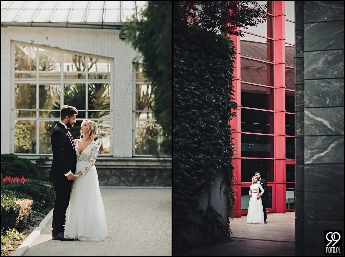 Ogród Botaniczny w Krakowie, ślubna sesja zdjęciowa Kraków, plener ślubny w dzień po ślubie