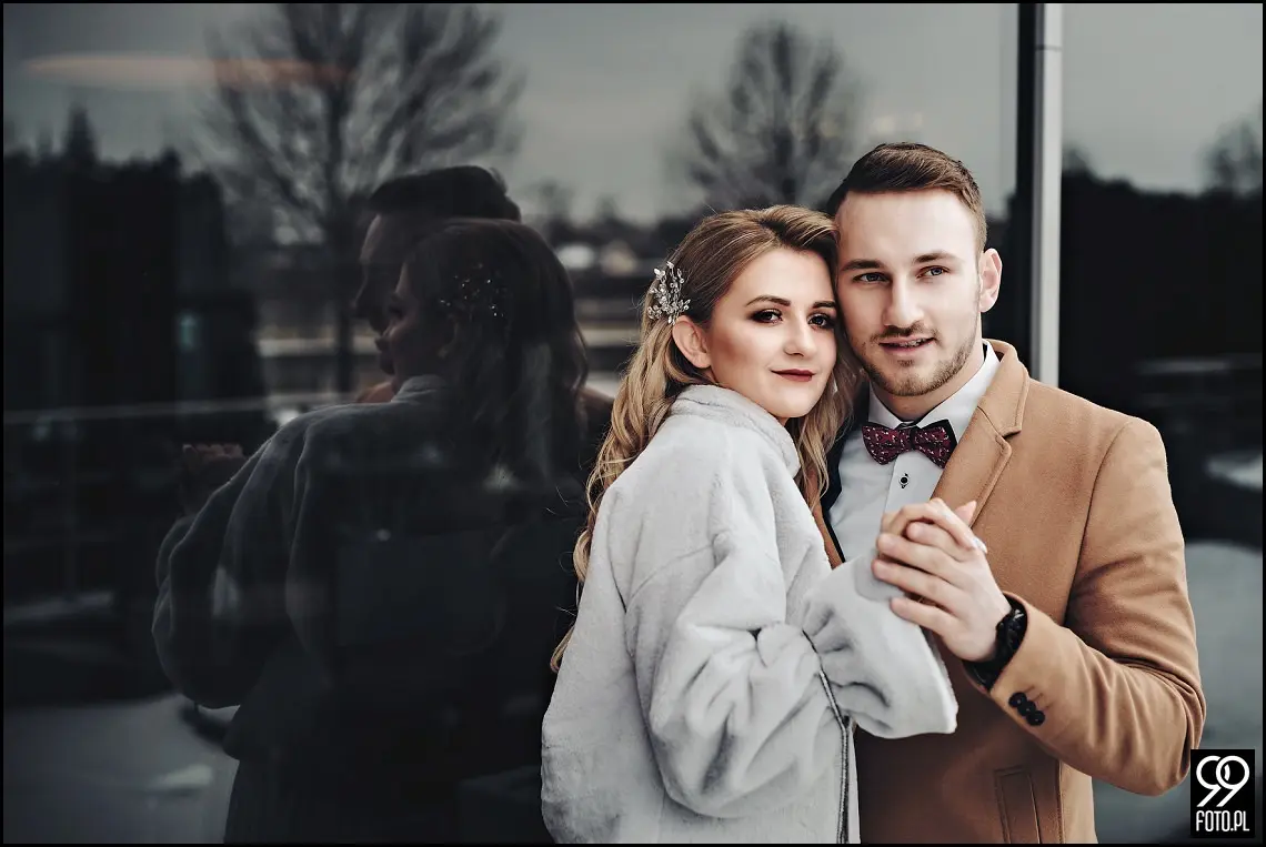 pomysł na sesje zimową, sesja ślubna zimą, miejsce na sesję ślubną w Krakowie