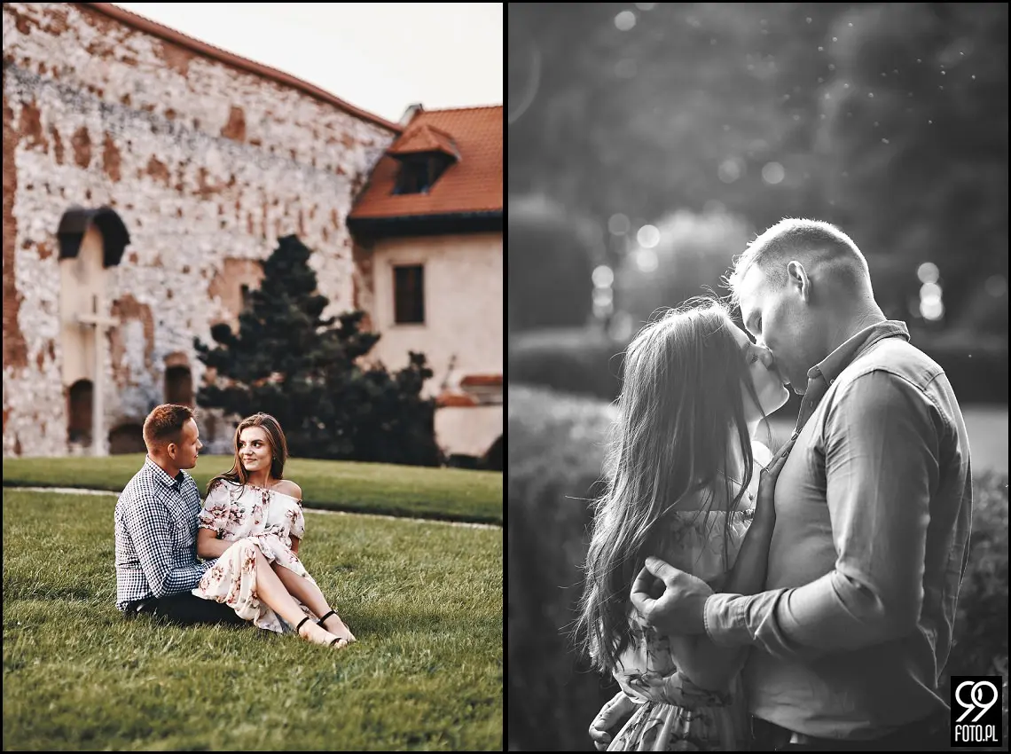 sesja narzeczeńska Kraków, Park Mogilany, Opactwo Benedyktynów Tyniec, Opactwo Tynieckie