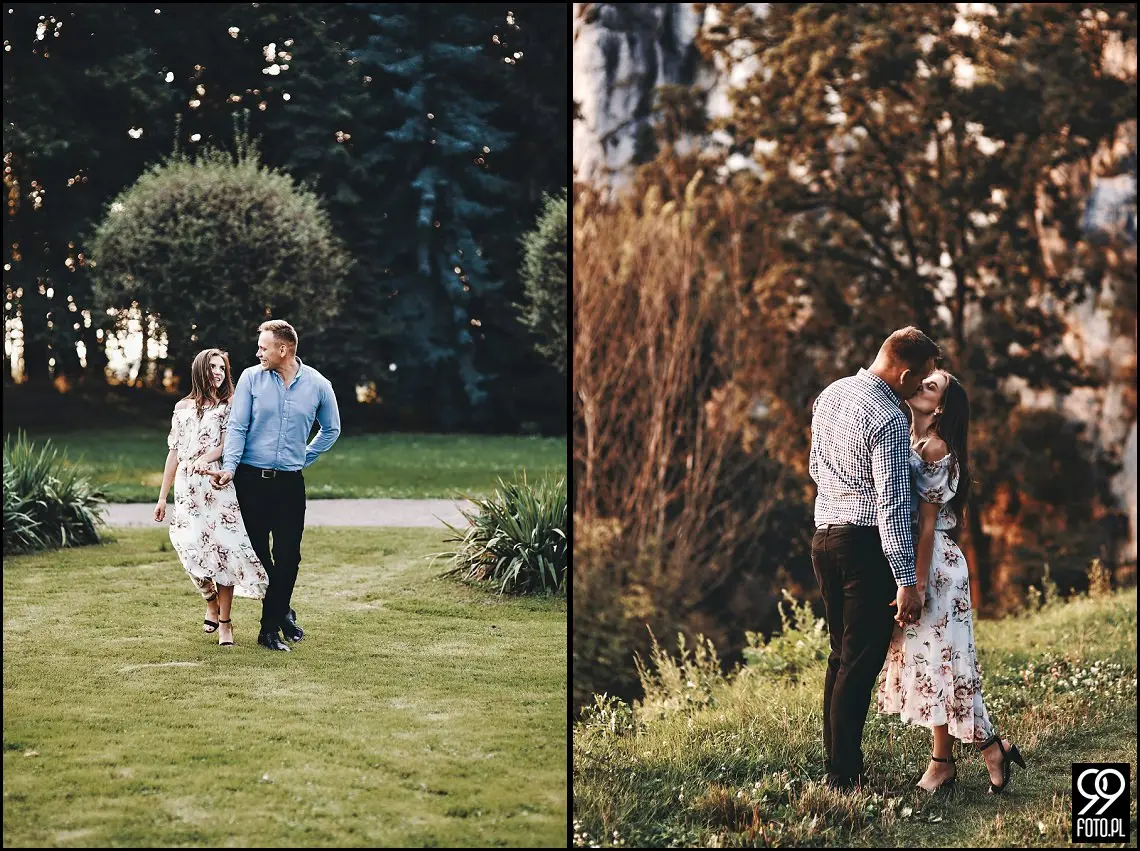 sesja narzeczeńska Kraków, Park Mogilany, Opactwo Benedyktynów Tyniec, Opactwo Tynieckie