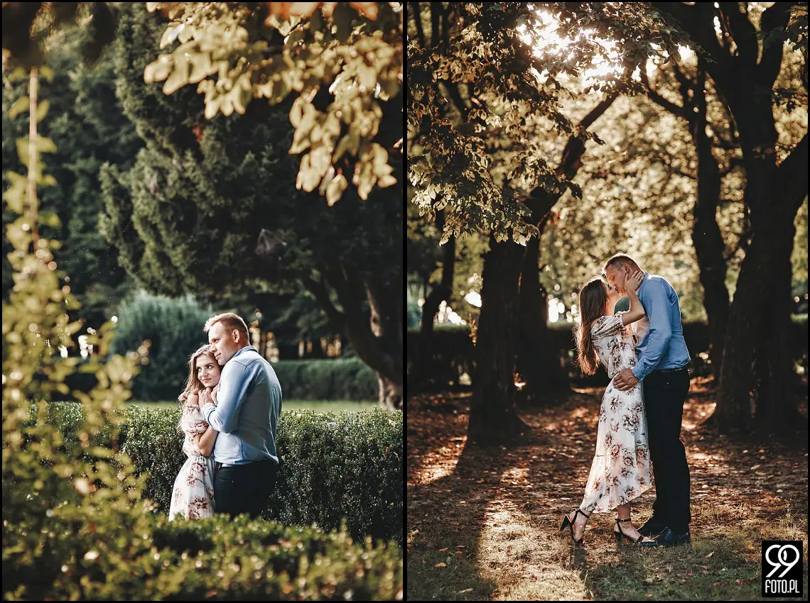 sesja narzeczeńska Kraków, Park Mogilany, Opactwo Benedyktynów Tyniec, Opactwo Tynieckie