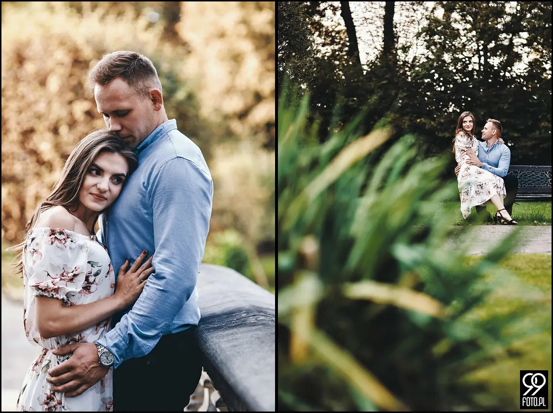 sesja narzeczeńska Kraków, Park Mogilany, Opactwo Benedyktynów Tyniec, Opactwo Tynieckie