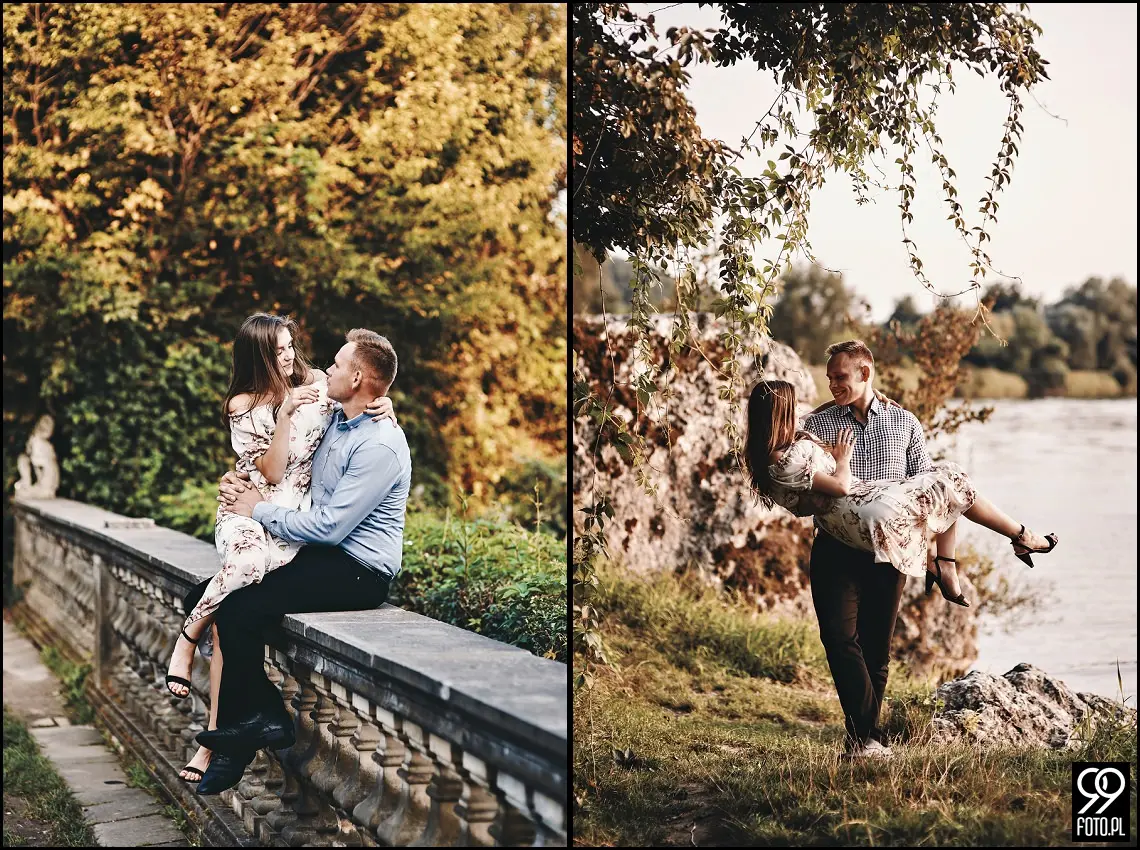 sesja narzeczeńska Kraków, Park Mogilany, Opactwo Benedyktynów Tyniec, Opactwo Tynieckie