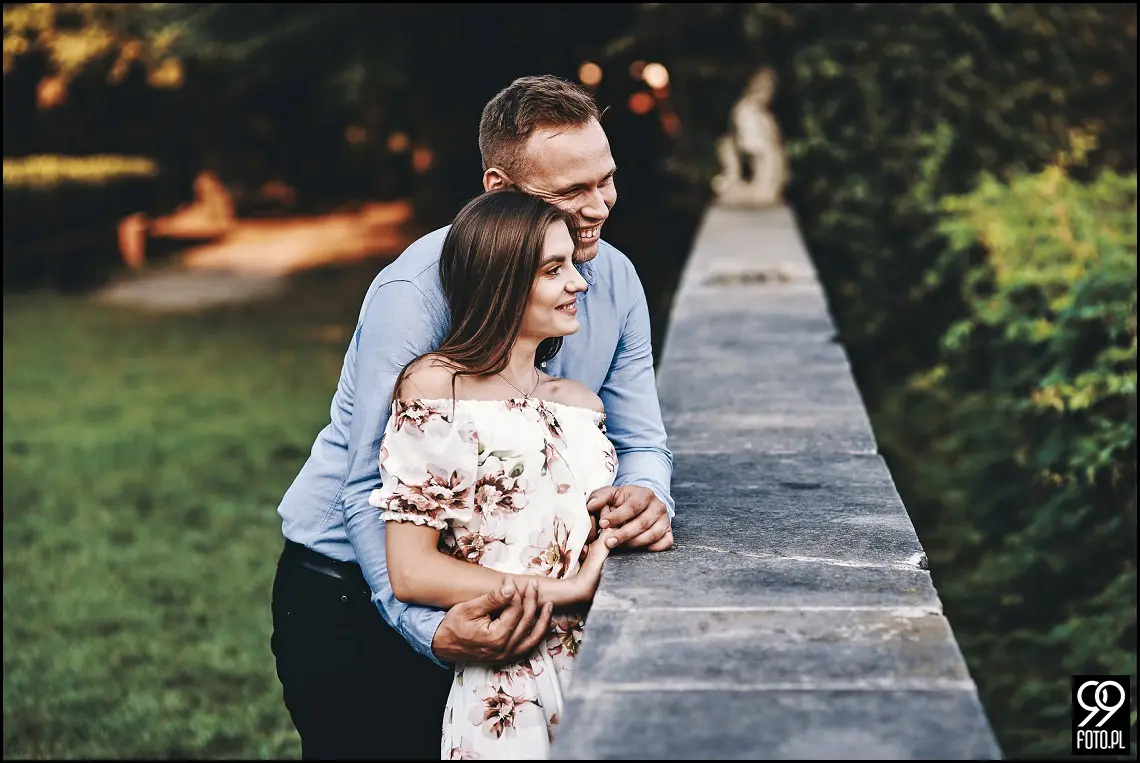 sesja narzeczeńska Kraków, Park Mogilany, Opactwo Benedyktynów Tyniec, Opactwo Tynieckie