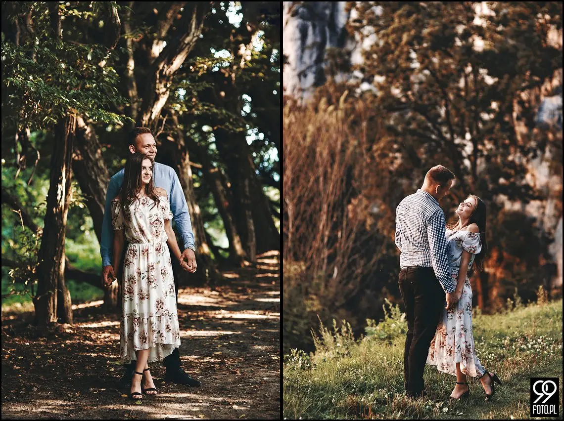 sesja narzeczeńska Kraków, Park Mogilany, Opactwo Benedyktynów Tyniec, Opactwo Tynieckie