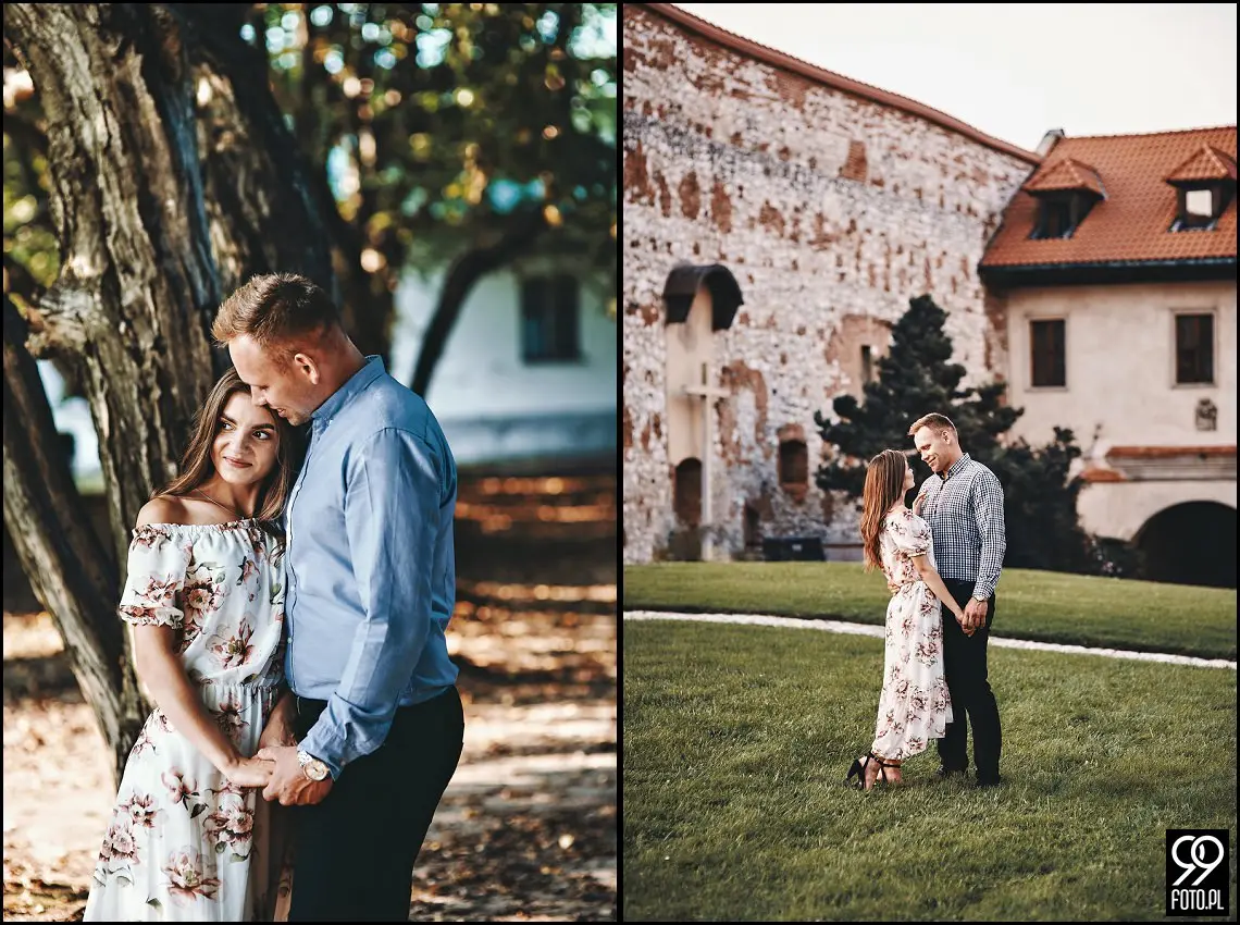 sesja narzeczeńska Kraków, Park Mogilany, Opactwo Benedyktynów Tyniec, Opactwo Tynieckie