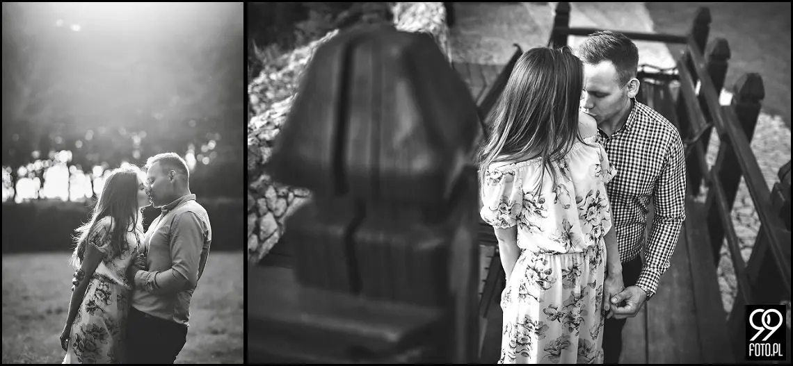 sesja narzeczeńska Kraków, Park Mogilany, Opactwo Benedyktynów Tyniec, Opactwo Tynieckie