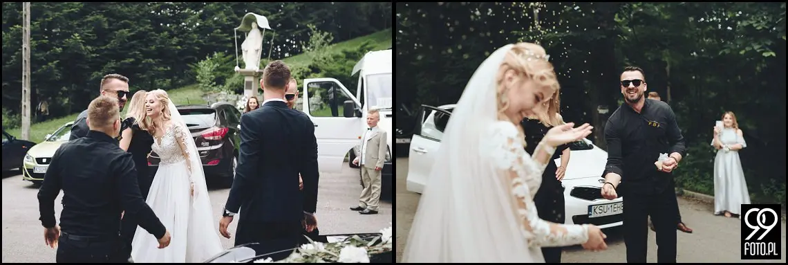 wesele w bystrej, ogród pełen lawendy klimontów, plener o zachodzie słońca