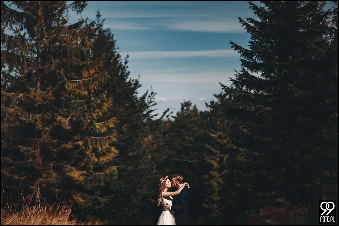 Plener ślubny w Beskidach, sesja ślubna w Beskidzie Śląskim, Szyndzielnia, Klimczok