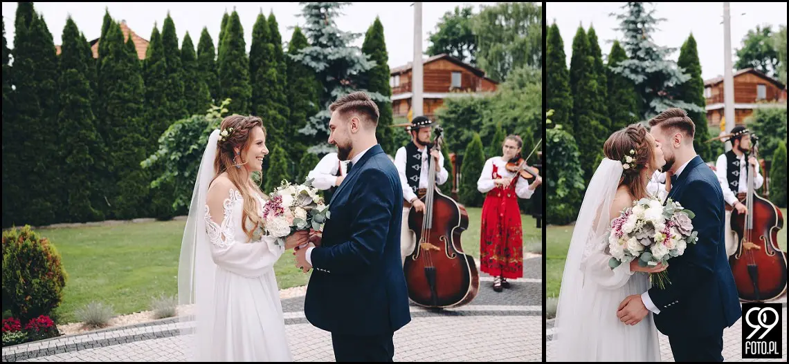 fotograf na wesele Rabka Zdrój, kościół św. Marii Magdaleny w Rabce, sala weselna Kabanos w Spytkowicach