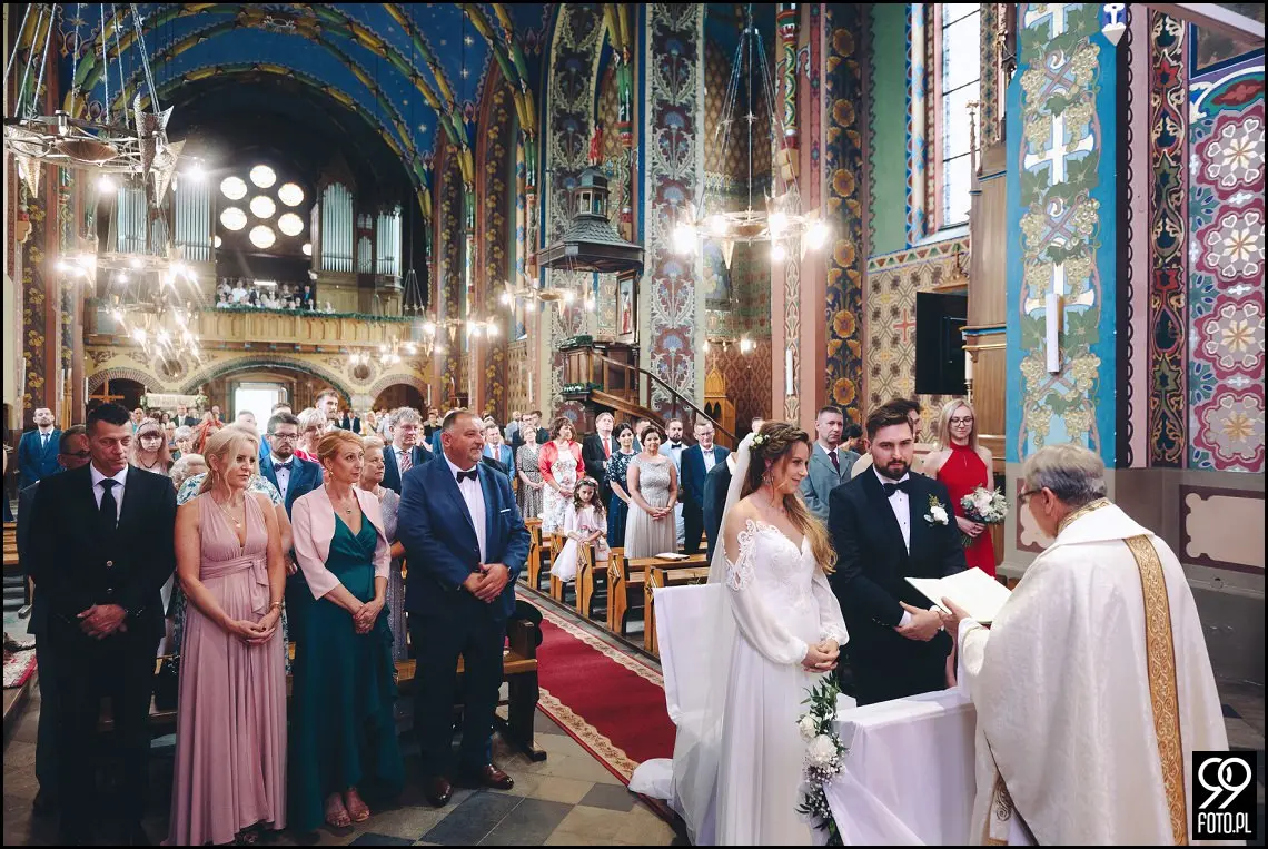 fotograf na wesele Rabka Zdrój, kościół św. Marii Magdaleny w Rabce, sala weselna Kabanos w Spytkowicach