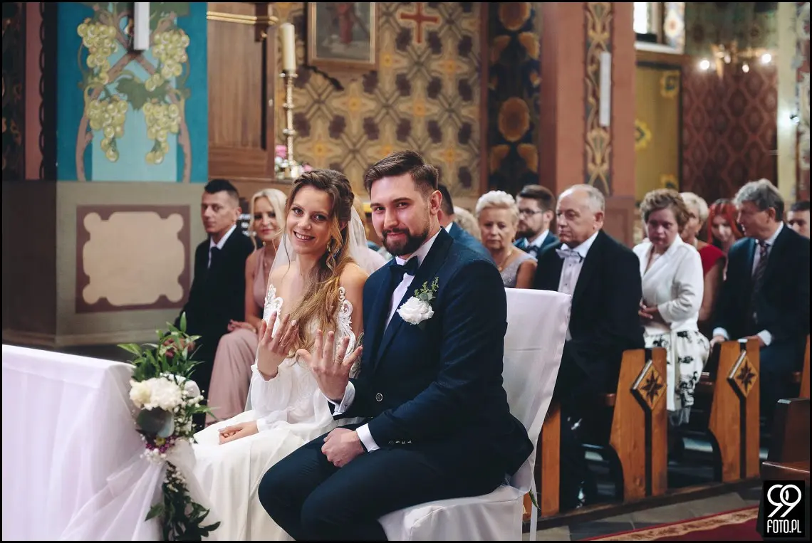 fotograf na wesele Rabka Zdrój, kościół św. Marii Magdaleny w Rabce, sala weselna Kabanos w Spytkowicach