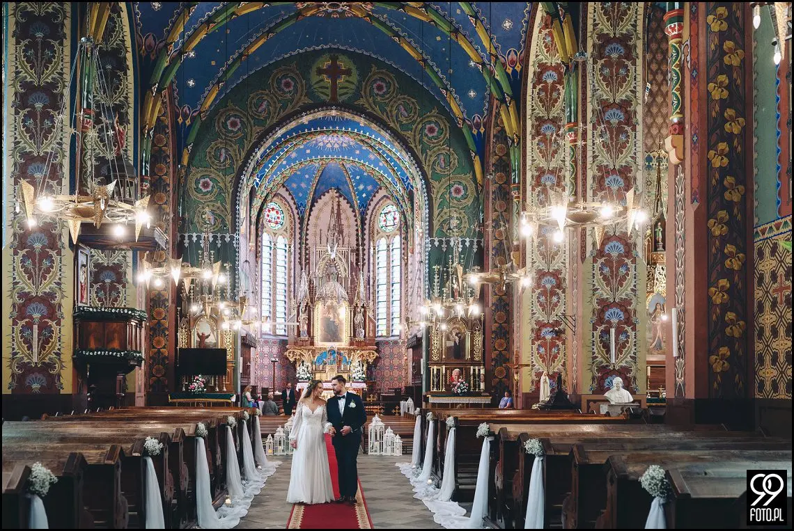 fotograf na wesele Rabka Zdrój, kościół św. Marii Magdaleny w Rabce, sala weselna Kabanos w Spytkowicach