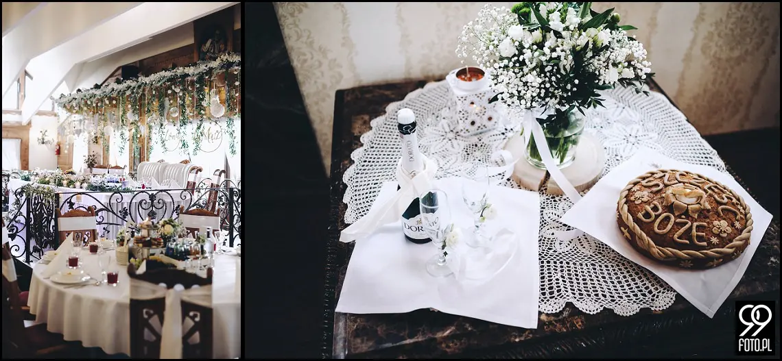 fotograf na wesele Rabka Zdrój, kościół św. Marii Magdaleny w Rabce, sala weselna Kabanos w Spytkowicach