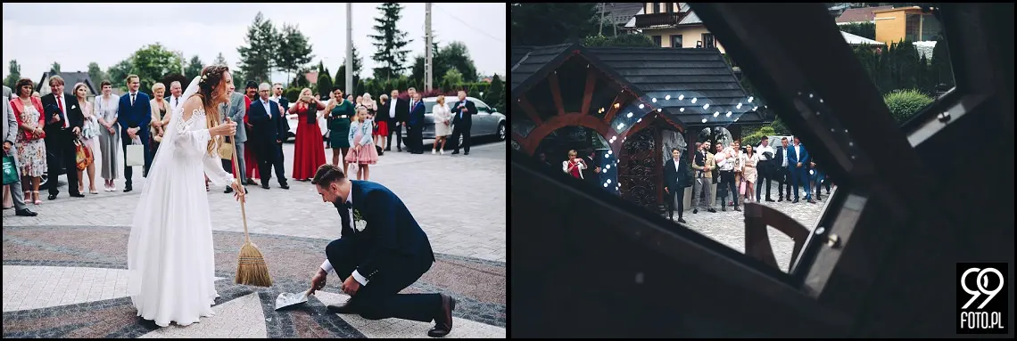 fotograf na wesele Rabka Zdrój, kościół św. Marii Magdaleny w Rabce, sala weselna Kabanos w Spytkowicach