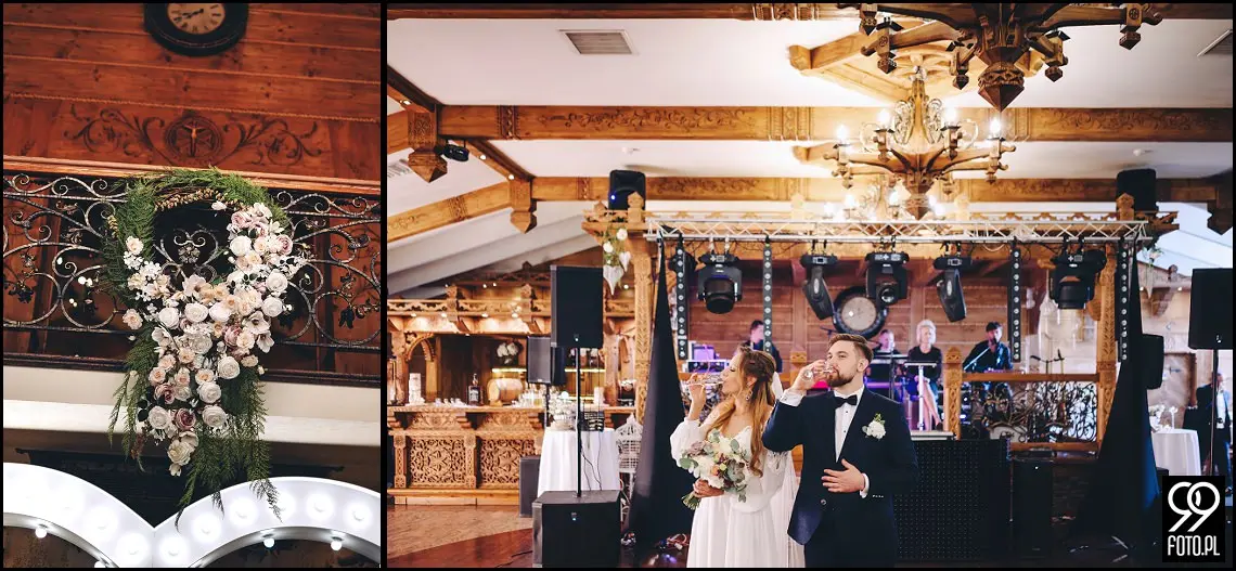 fotograf na wesele Rabka Zdrój, kościół św. Marii Magdaleny w Rabce, sala weselna Kabanos w Spytkowicach