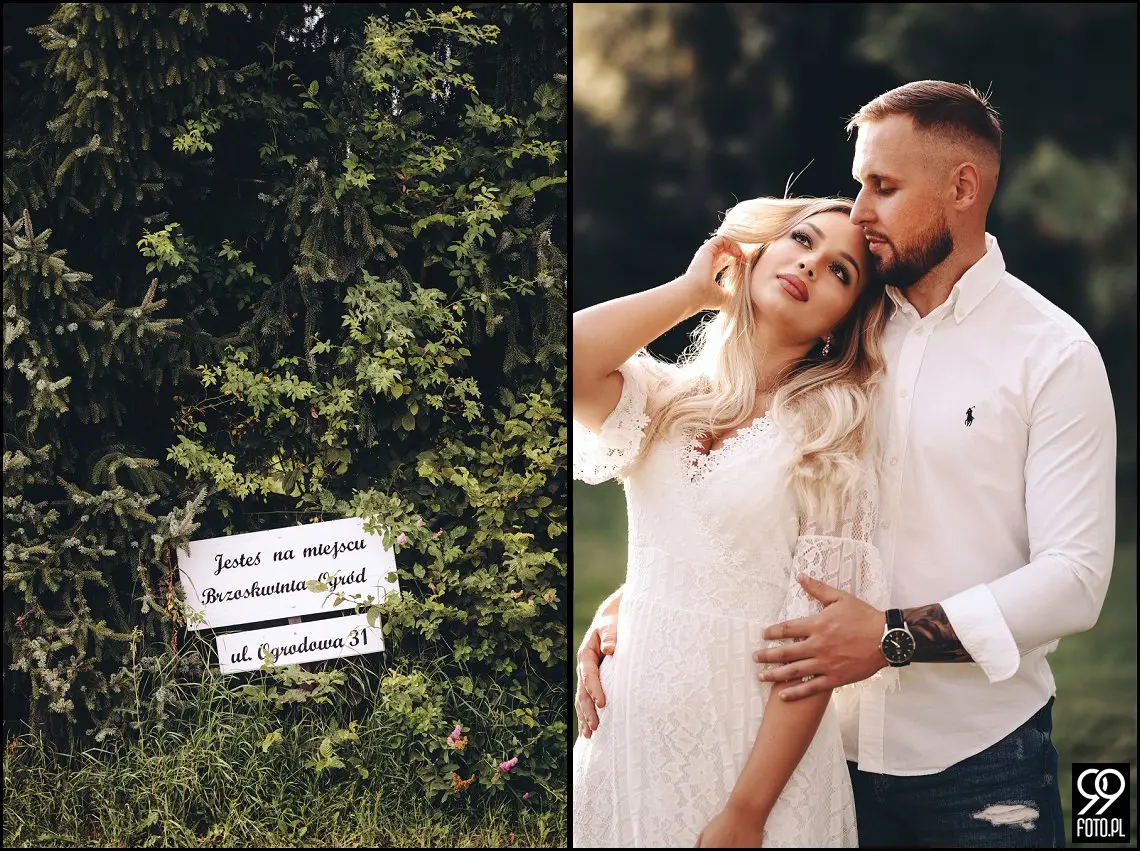 sesja narzeczeńska w Brzoskwinia Ogród, wesele w plenerze, ślubna sesja zdjęciowa jesienią