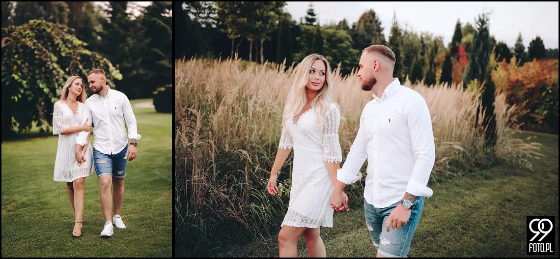 sesja narzeczeńska w Brzoskwinia Ogród, wesele w plenerze, ślubna sesja zdjęciowa jesienią